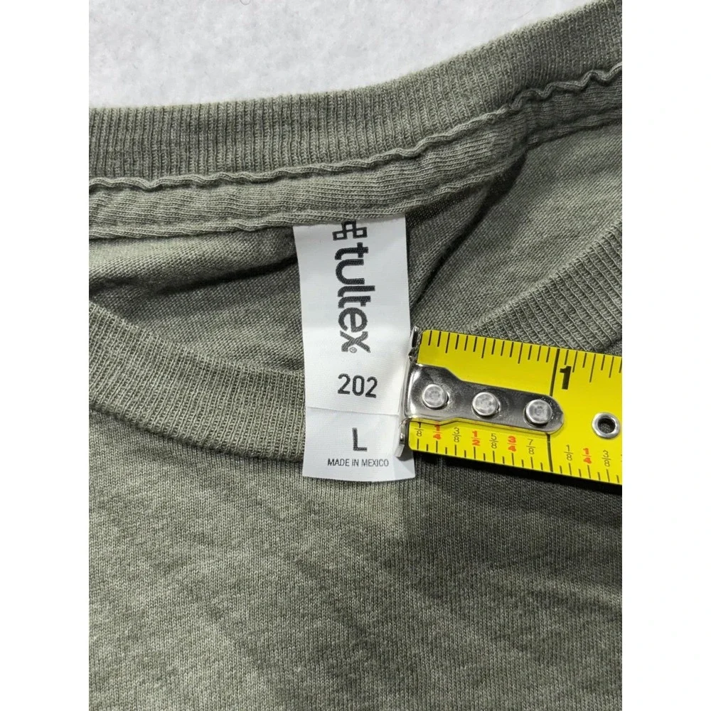 Tultex Mens Large Green Smooth Seven Seven Brew Coffee Graphic Tee Logo 202